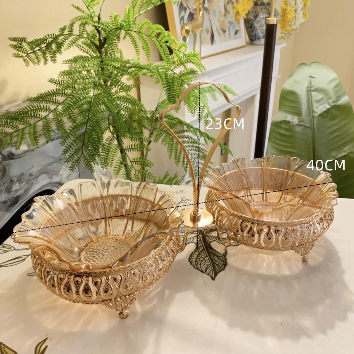 

2024 Современная европейская фруктовая тарелка для журнального столика в гостиной, корзина для закусок и сухофруктов в стиле легкой роскоши