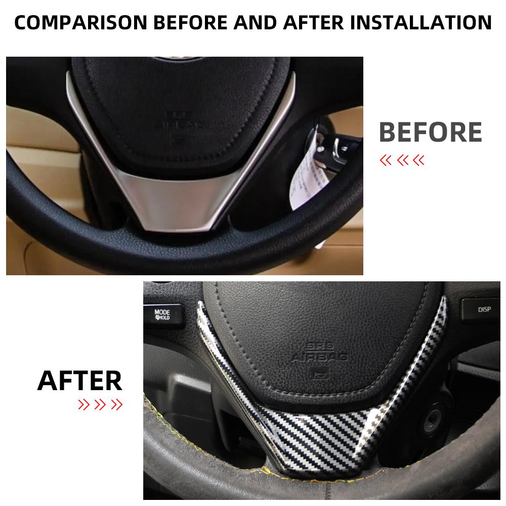 Car Steering Wheel Trim Cover for Toyota Corolla RAV4 2014 2015 2016 2017 2018 Decoration Sticker Protector Interior Accessories