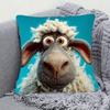 1pc Funny Sheep Face Fashion Pillowcase, Soft and Comfortable Polyester Short Plush Fabric, Single-sided Print, Does Not Include Pillow Insert, 44.96*