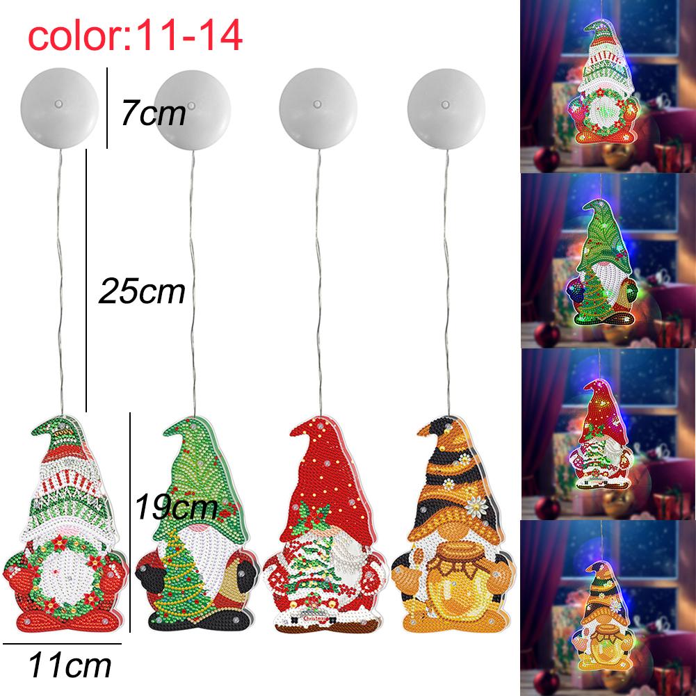 DIY Diamond Painting LED Light Christmas Tree Snowman Drawing Kit Bedside Night Light Drilling Arts Crafts Lamp Xmas Home Decora