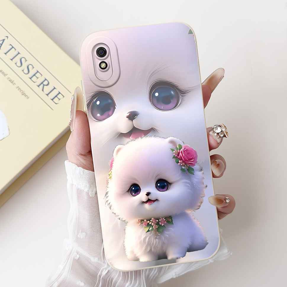 Nuova Cover Per Redmi 9A M2006C3LG Ragazza alla Moda Fiocco Rosa Cover Morbida in Silicone Per Xiaomi Redmi 9AT 9 A 6.53" Custodia per Telefono Antiurto