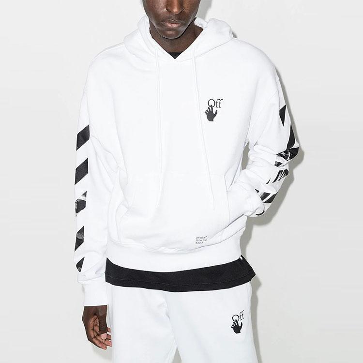 Off-White Carav Arrow Over Hoodie White/Black Men Tops OMBB037F21FLE0100110