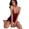Romantic lingerie, pearl chain halter, backless lace, hip-hugging, sexy and hot, see-through sleeping dress, pleated and cut-out suit for women