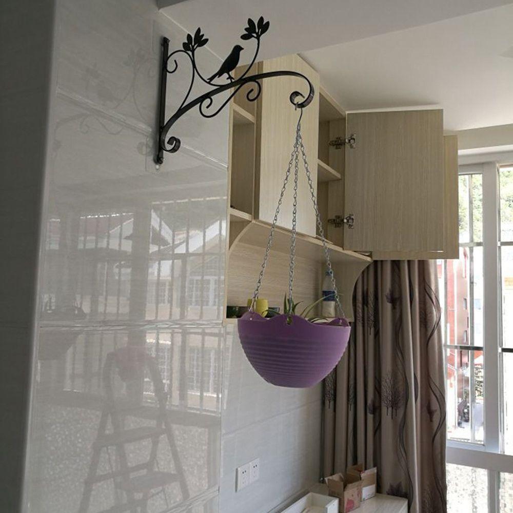 Rack Wall-mounted Metal Plant Bracket Wall Hanging Hook Garden Planter Hooks Flower Basket Bracket