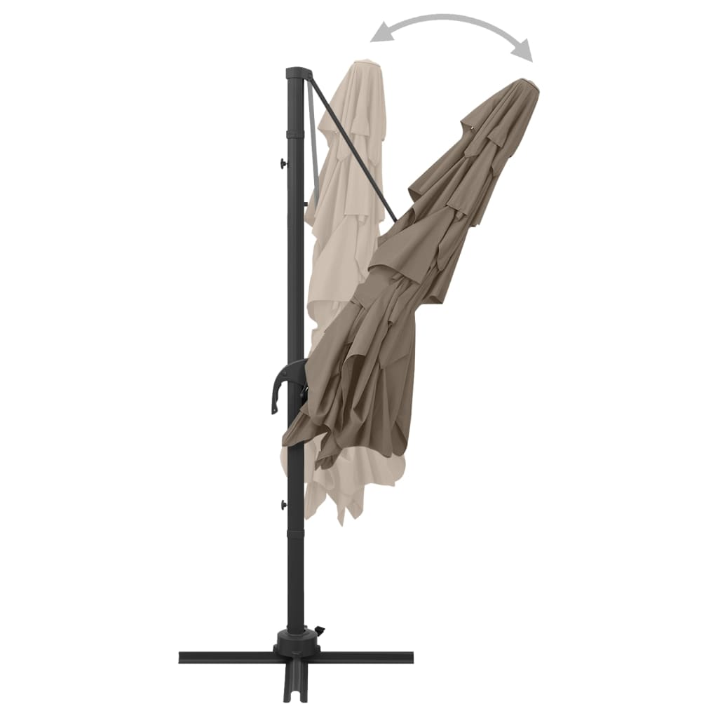 4 Layer Sun Umbrella with Aluminum Pole Taupe 250 X 250 Cm