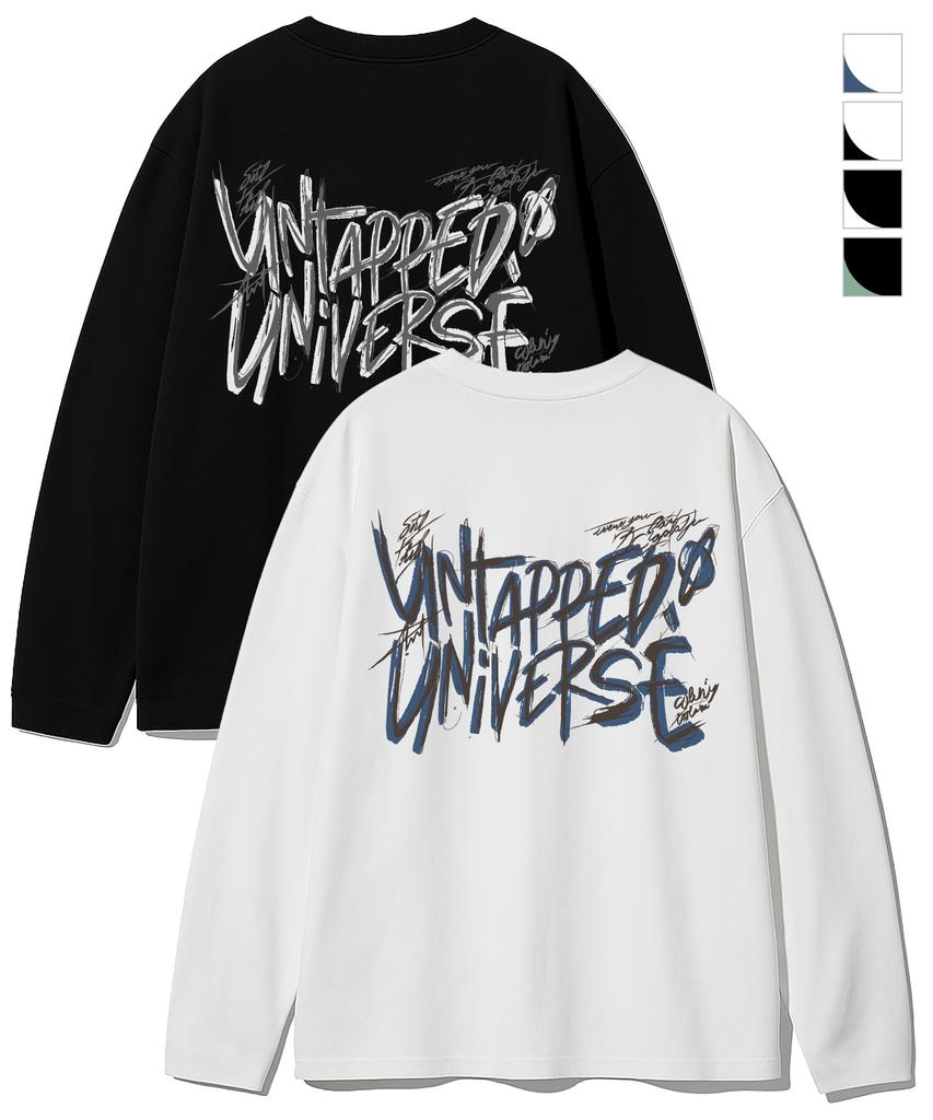 UNTAPPED STUDIO Universe Wild Lettering Oversized Long Sleeve T-Shirt 4 Colors