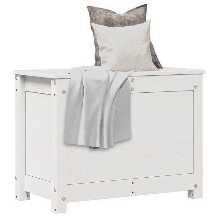 823545 vidaXL Storage Box White 60x32x45.5 Cm Solid Pine Wood