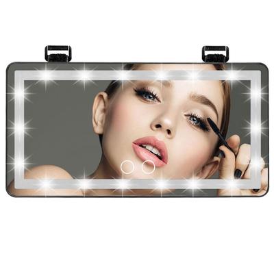 Universal Led bilvisir Sminkspegel Usb Uppladdningsbar bilsminkspegel Backspegel Solskyddande Sminkspegel med pekskärm