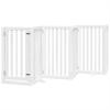 6 Piece Foldable White Dog Gate 300 cm Poplar Wood