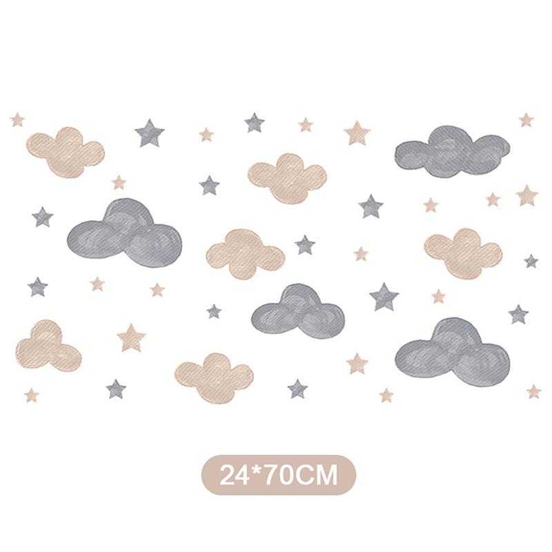 Starry Cloud Warm Wall Stickers Children'S Room Kindergarten Decoration Wallpaper Self-Adhesive Pvc Stickers