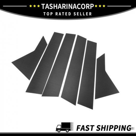 6 Pcs Door Pillar Window Trim for Honda Civic Sedan 16-21 Black Carbon Fiber