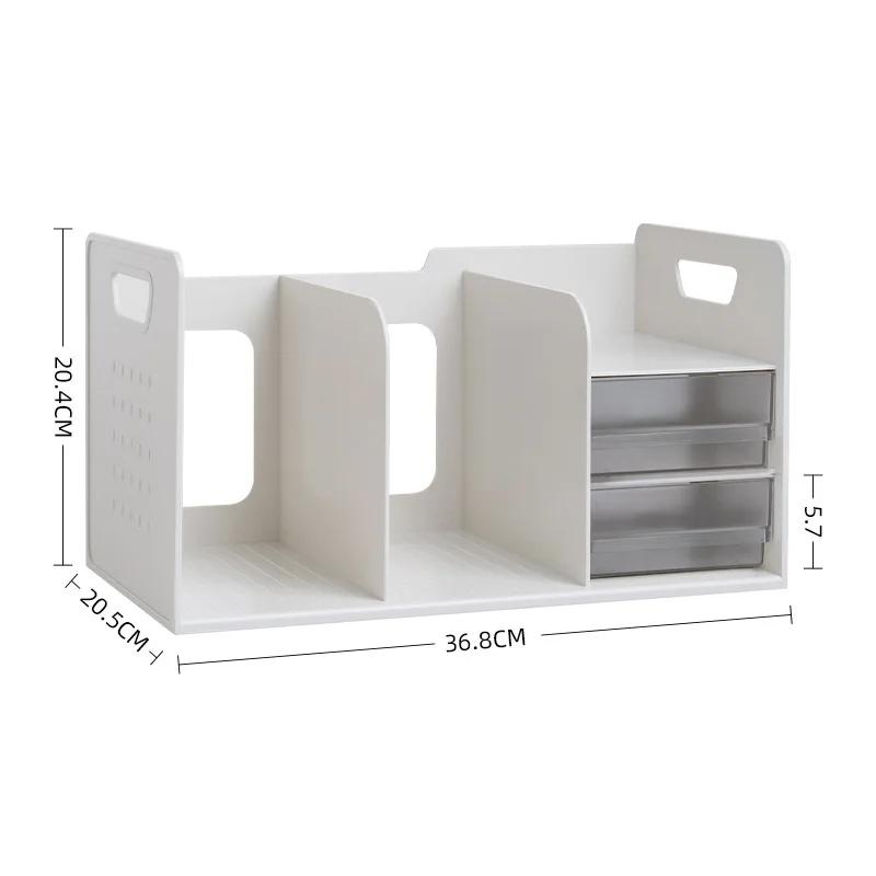 Bookstand with Drawers, Student Desktop Storage Panel, Storage Box, Bookshelf