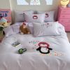Cute Cat Class A Cotton Thickened Washed Cotton Four-piece Set Pure Cotton 100 Student Dormitory Children Three-piece Set Cartoon