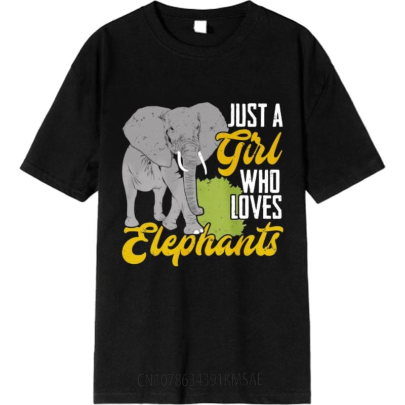 Everyday Tee New Arrived Boys Crew Neck Tshirt Streetwear Just A Girl Who Loves Elephants Stylish For Unisex Tops Breathable Tee