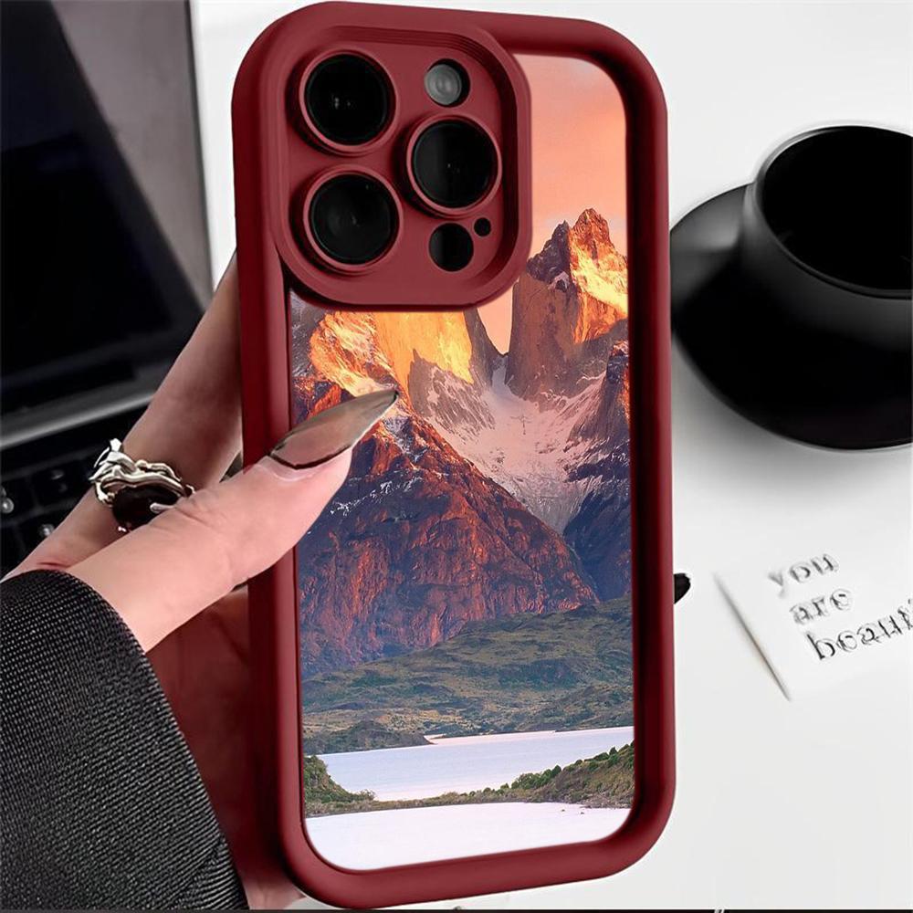 LZ25 Mountain Peak Forest Snow Silicone Phone Case for Infinix Smart 9 Hot 40i Tecno Camon20 Moto G22 G30 OnePlus Google Pixel 9 Shockproof Back Cover