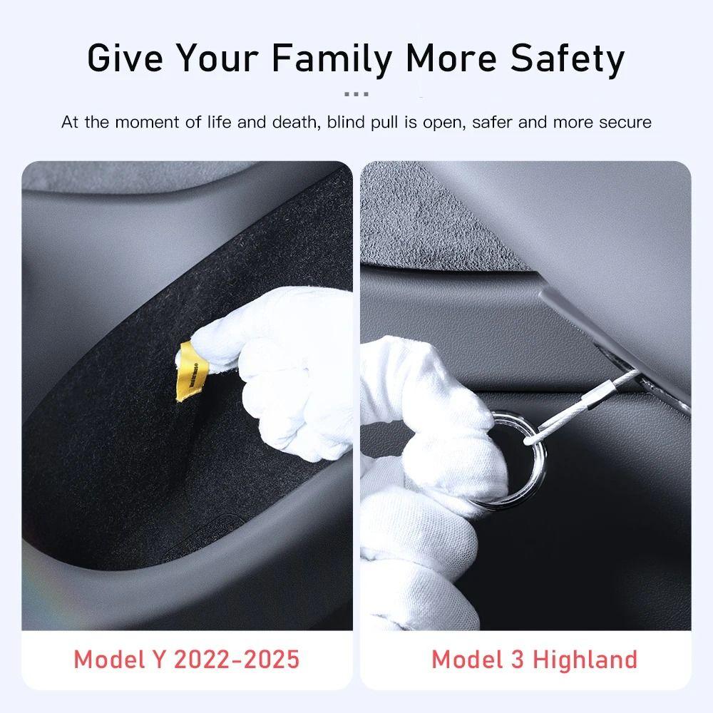 Flocking Emergency Release Strip for Tesla Model 3 Highland 2024 2025 Model Y 2022-2025