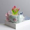 Fish Plant Pot Flowerpot Garden Pot Ceramic Fleshy Plant Pot Planter Plant Holder for Home Office Desk Mini Ornament