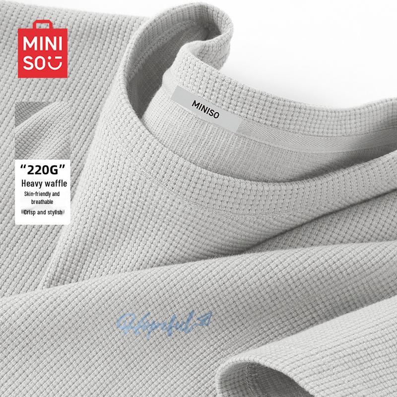 

Мужская вафельная футболка свободного кроя MINISO L