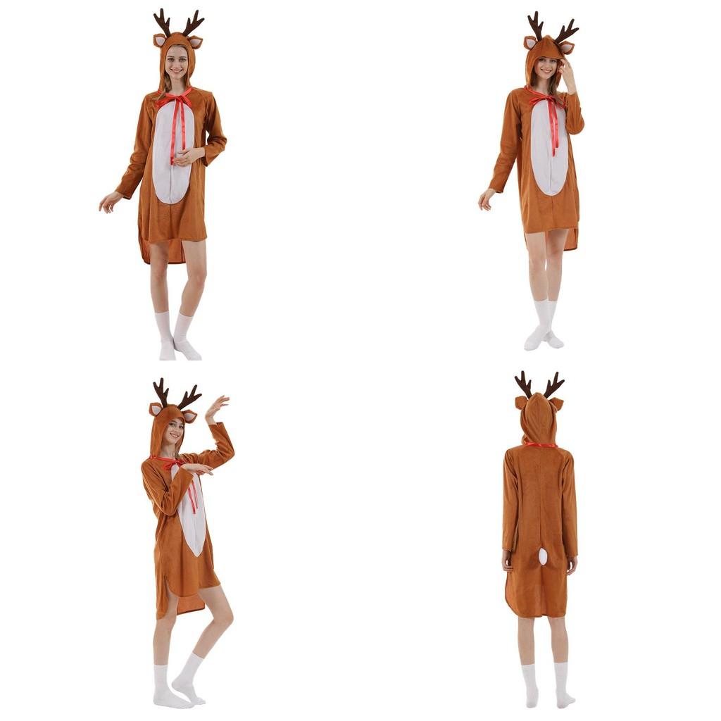 Christmas Deer Costume For Women With Polyester Fabric For Holiday Party And Stage Performance