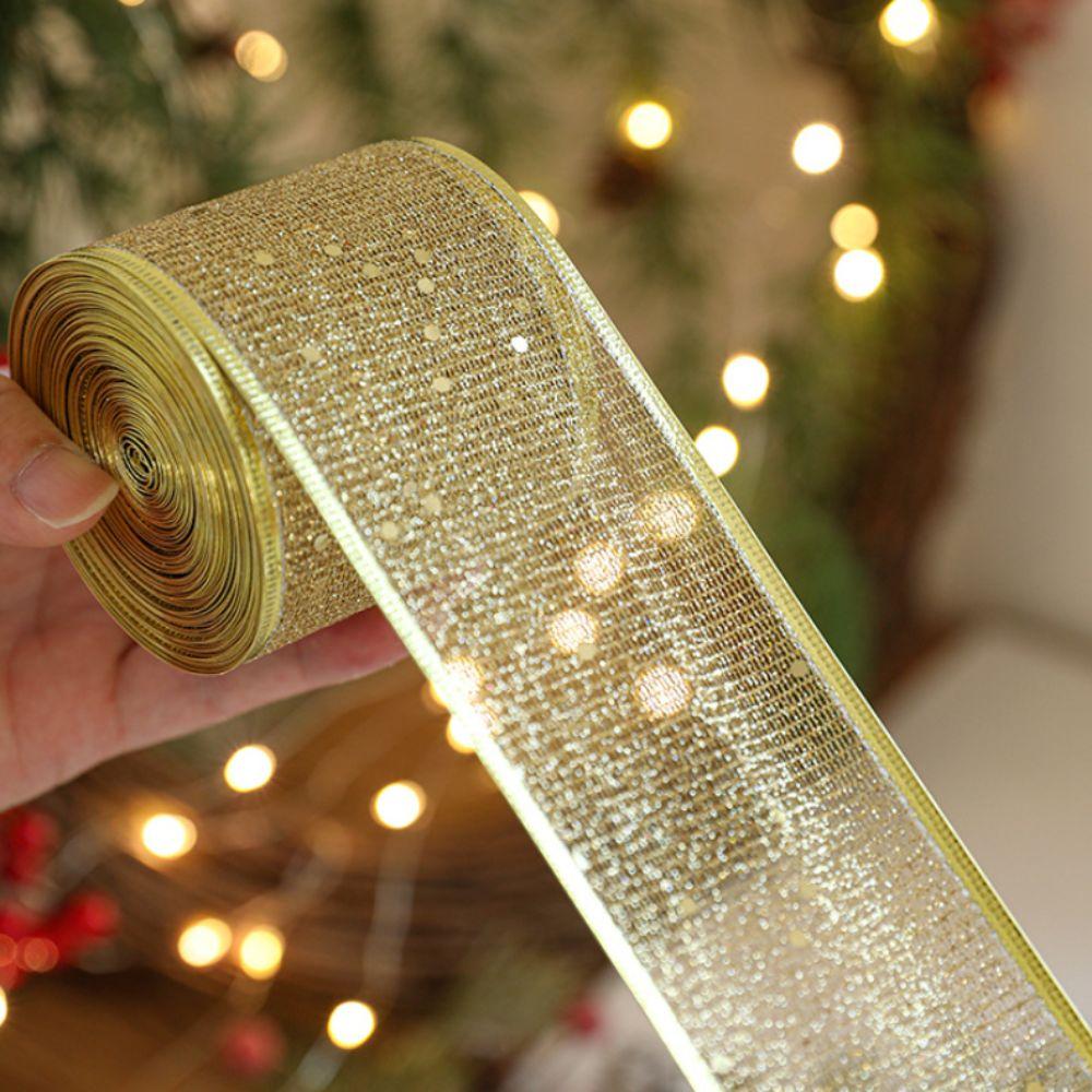 New 2M Christmas Ribbon Lmitation Linen Xmas Gift Fabric Swirl Ribbon Plaid Bow Snowflake DIY Accessories Christmas Tree Ribbon