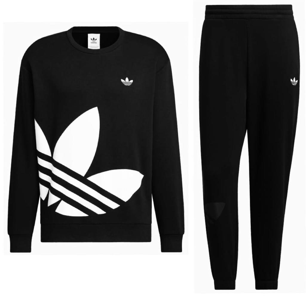 Adidas Originals Lifestyle Chillax Logo Mikina a Kalhoty Velikost JL8383 x JL8388, Pánské, Střední, Černá,