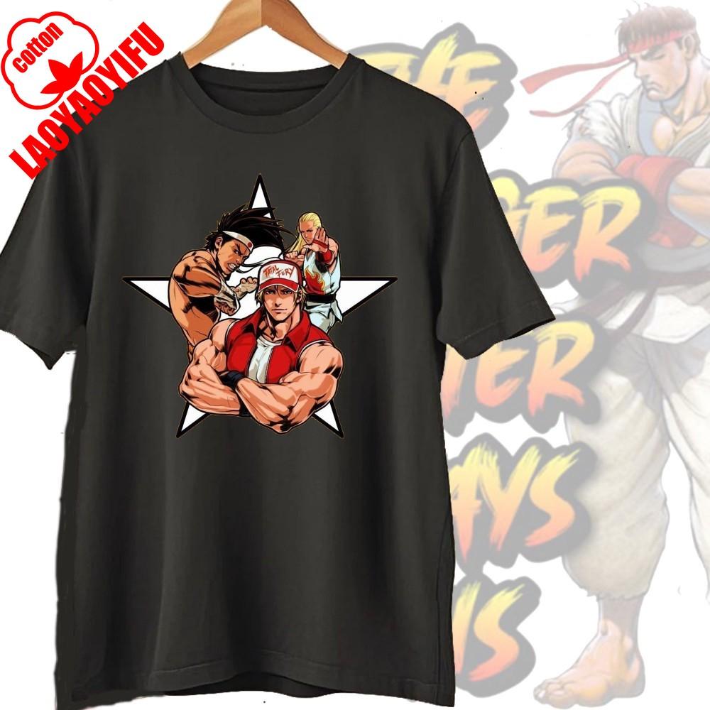 Street Fighter Chun-Li Ryu Printed Y2K New Couple Cotton T-Shirts Men Women Streetwear Casual Harajuku Retro Unisex Tee Top