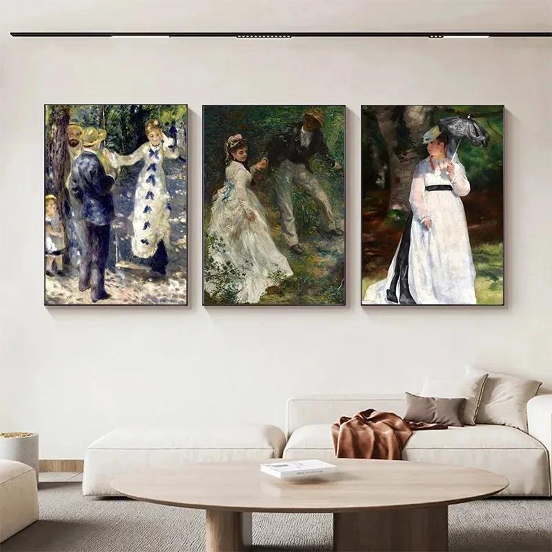 Canvas Painting Vintage Pierre Auguste Renoir Artworks Lunch of The Boating Party Art Poster Wall Prints Picture Room Home Decor