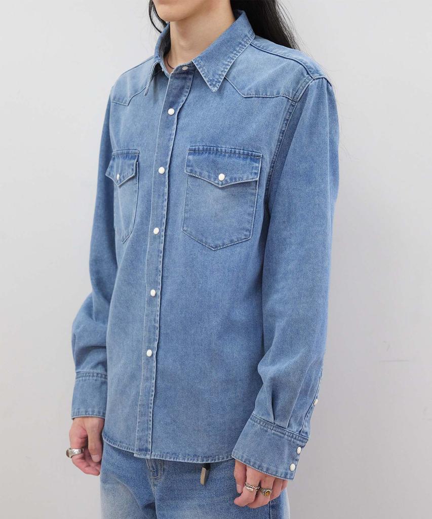 PLAC [Mergo X Plack] Classic Western Denim Shirt K52 Blue