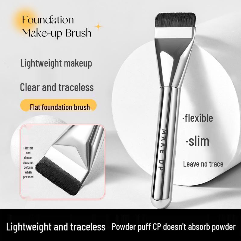 GECOMO Straight Flat-Head Foundation Brush - Non-Absorbent, Lightweight Base Makeup Tool