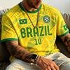 2026 Été Nouveau Brésil Jésus Maillot de Football Extérieur Entraînement de Football Respirant T-shirt Homme Séchage Rapide Top pour Sports Course à Pied