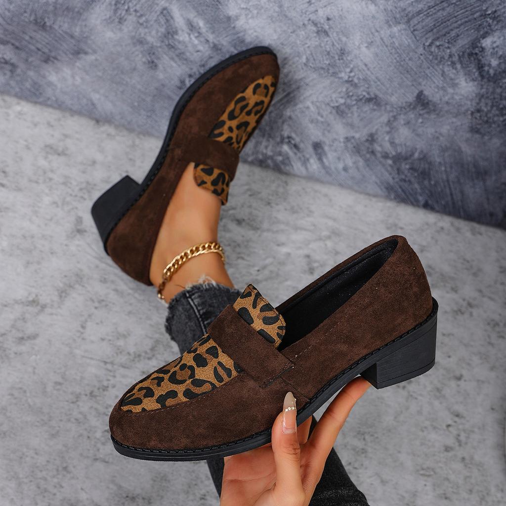 Módní dámské lodičky Jaro Podzim Módní Ležérní Střední podpatek Špičatá špička Boty s leopardím potiskem Dámské Pohodlné Nazouvací boty pro ženy