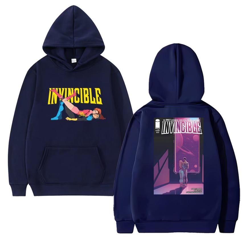 

Новинка в Invincible Superhero Двусторонняя толстовка с принтом харадзюку 2025 Мужская женская Мультяшная комикс Свитшот Унисекс Флисовый пуловер L