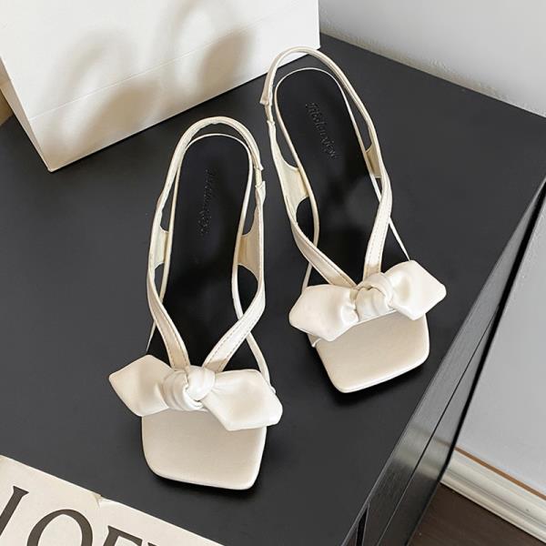 

Fashion Bow Shoes High Heel Sandal for Women Clogs Wedge 2025 Summer High-heeled Girls Retro Clear Platform Outside Slides Butterfly-kno 35