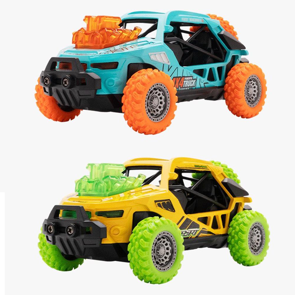 

1/32 литая под давлением модель автомобиля, игрушечные машинки с откатом из сплава, высокоскоростное столкновение 4X4, звук, свет, музыка, детские игрушечные транспортные средства 1/32-Size:15*7.5*6.5cm жёлтый/синий