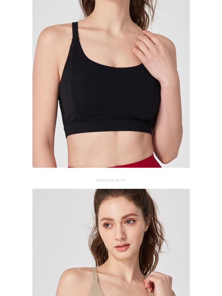 Cross-Strap Shockproof Sports Bra with Integrated Cup - Breathable, High-Intensity Performance Yoga Wear