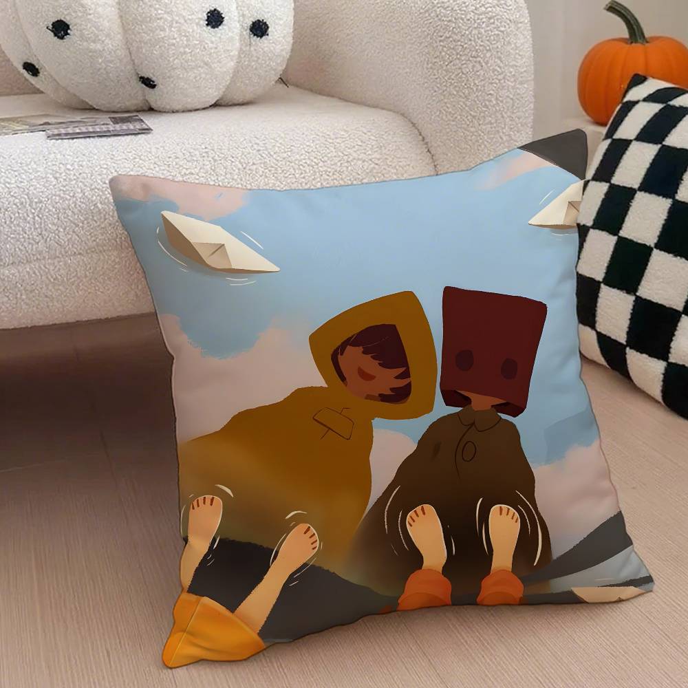Game Little Nightmares Pillow Case Anti-dustmite Pillowcase Invisible Zipper Silky Short Plush Sofa Cushion Cover