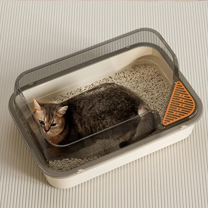 Extra Large Cat Litter Box Pet Sandbox Splashproof Cat Tray Cat Toilet Cleaning Basin Supplies Pet Toilet Kitten Tray Bedpan
