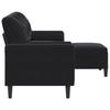 3 Seater Sofa with Ottoman Black 180 cm Velvet
