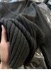 Women’s Dark Gray Ribbed Knit Lace V-Neck Pullover with Cinched Waist