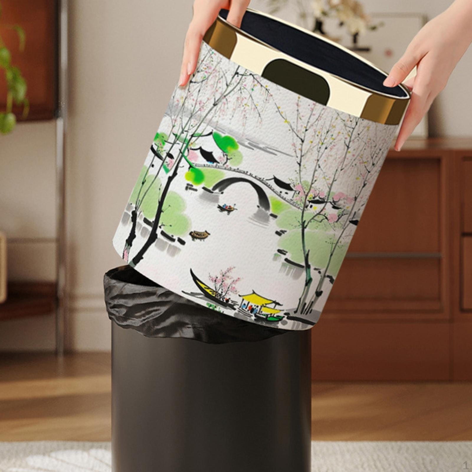 

10L Elegant Decorative Trash Can for Home, Office, Hotel, Bathroom, Living Room Style C