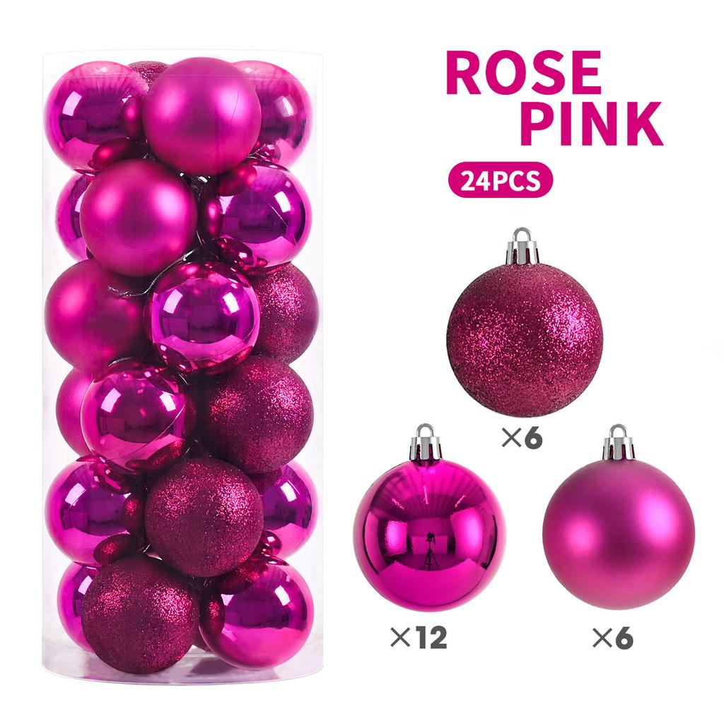 24Pcs 6cm Christmas Balls Ornaments for Xmas Christmas Tree - Christmas Tree Decorations Hanging Ball for Holiday Party