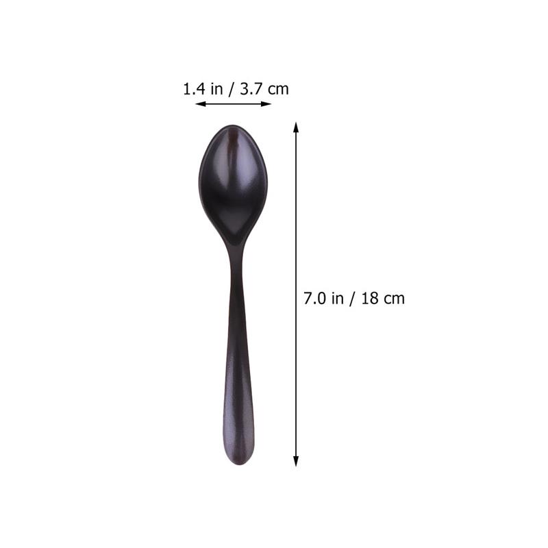 8Pcs Black Matte Melamine Spoon Soup Imitation Ceramic Ladle Coffee Dessert Multi Purpose Household Kitchen Dining Tableware4