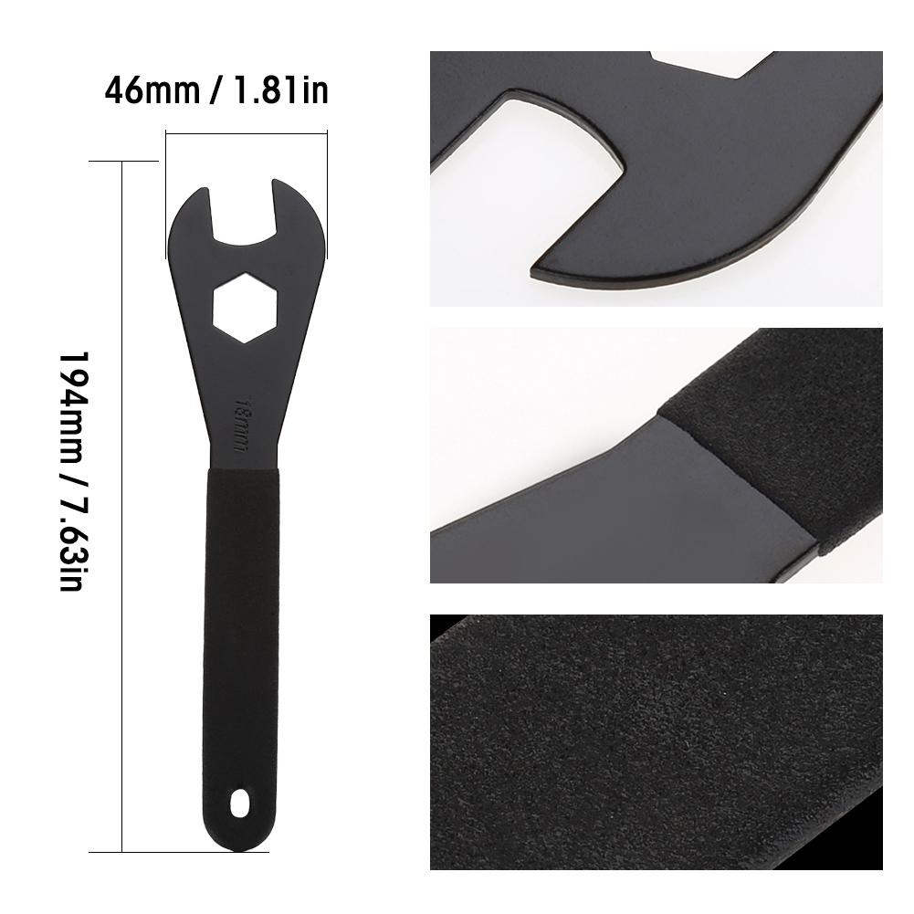 Durable Multi Function Carbon Steel Cone Wrench Spanner Bike Bicycle Repair Tool(18mm)
