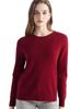 Round Neck Long Sleeve Cashmere Pullover - 2025 Women's Solid Color Knit Base Layer Sweater