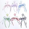 Triple Ribbon Heart Bead Carabiner Keyring Key Holder