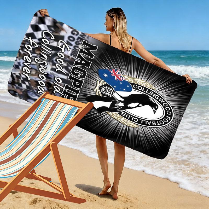 Magpies Roar Print Beach Towel, Large Soft Quick Dry Towel for Beach Camping Swimming