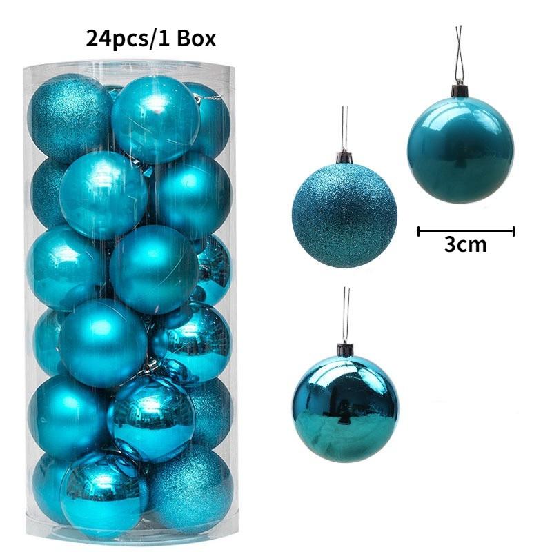 24/36pcs Christmas Ball Christmas Tree Decoration Ornaments for Home Decor Halloween New Year Navidad Pendant Ball Accessories