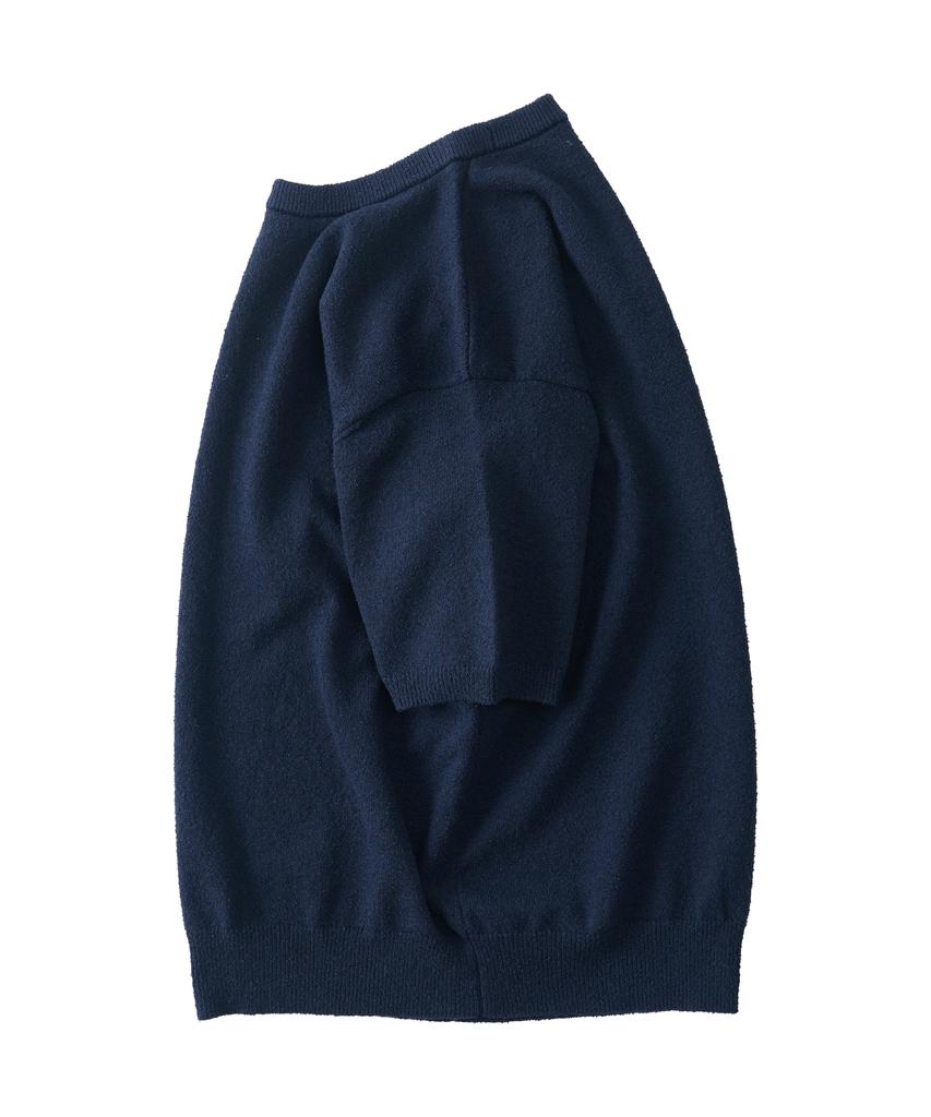 ANALOG MOOD Airy Cooling Round Short Sleeve Knit (Navy)