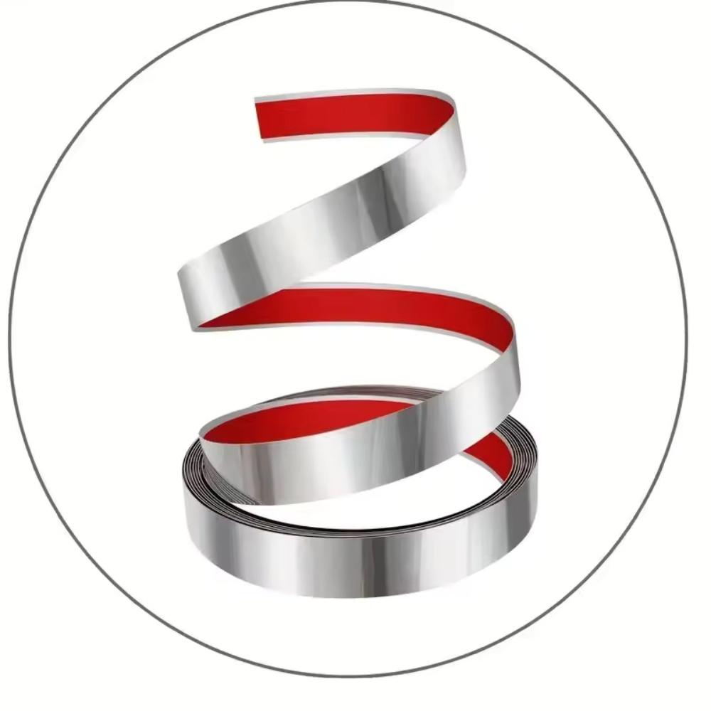 1pc 196.85inX0.79in Wall Sticker Pvc Flat Decorative Lines Mirror Wall Ceiling Edge Strip Living Room Decorative Sticker