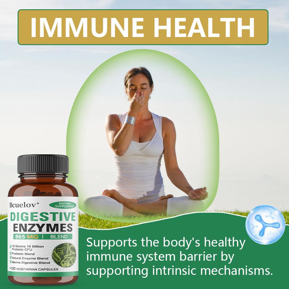 13 digestive enzymes, herbal enzymes, prebiotics, marine algae, 10 probiotics, Probiotic Supplements